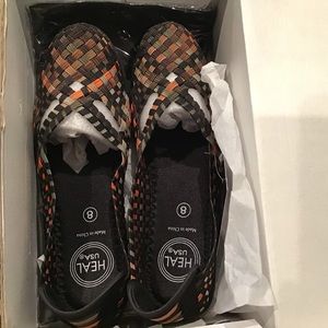 Shoes 8 Woven Stretch Multi Earth Tones NWT